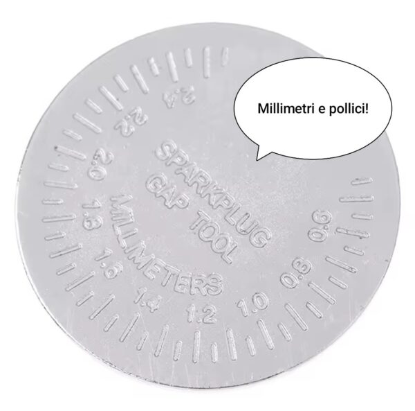 Spessimetro per regolazione gap candela in millimetri e pollici - immagine 2