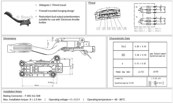 Pedale acceleratore elettronico Bosch - immagine 2